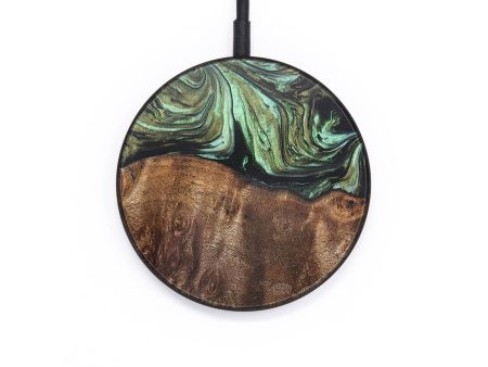 Circle Wood+Resin Wireless Charger - Everlee (Green, 706808) For Sale