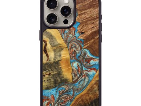 iPhone 15 Pro Max Wood+Resin Phone Case - Tina (Mosaic, 706299) For Discount