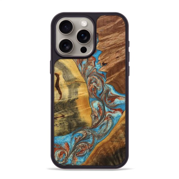 iPhone 15 Pro Max Wood+Resin Phone Case - Tina (Mosaic, 706299) For Discount