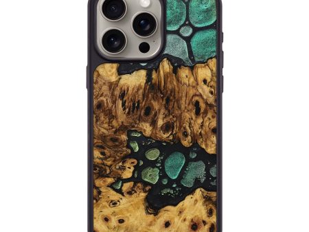 iPhone 15 Pro Max Wood+Resin Phone Case - Bridget (Chameleon, 706650) For Sale