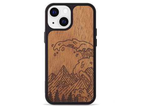 iPhone 13 mini Wood+Resin Phone Case - Wave - Mahogany (Curated) Discount