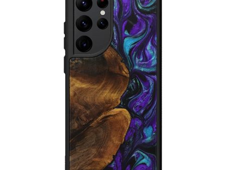 Galaxy S22 Ultra Wood+Resin Phone Case - Kellan (Purple, 706886) Cheap