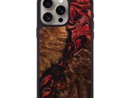 iPhone 15 Pro Max Wood+Resin Phone Case - Rebekah (Red, 707285) Fashion