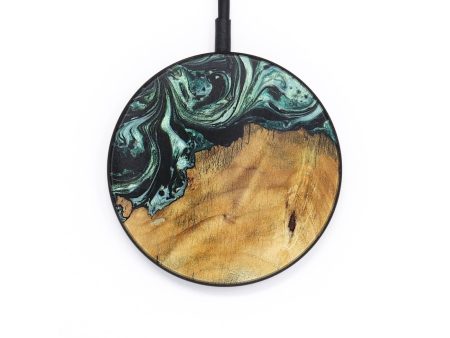 Circle Wood+Resin Wireless Charger - Brantley (Green, 706806) For Discount