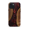 iPhone 15 Wood+Resin Live Edge Phone Case - Aiden (Red, 705947) For Sale