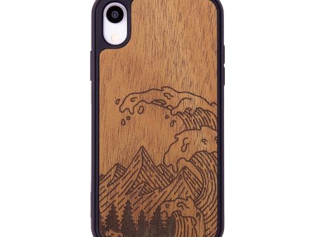 iPhone Xr Wood+Resin Phone Case - Wave - Mahogany (Curated) For Cheap