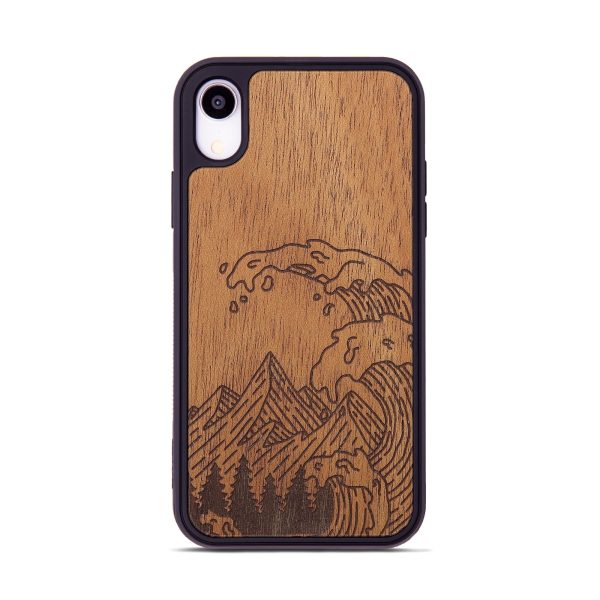 iPhone Xr Wood+Resin Phone Case - Wave - Mahogany (Curated) For Cheap