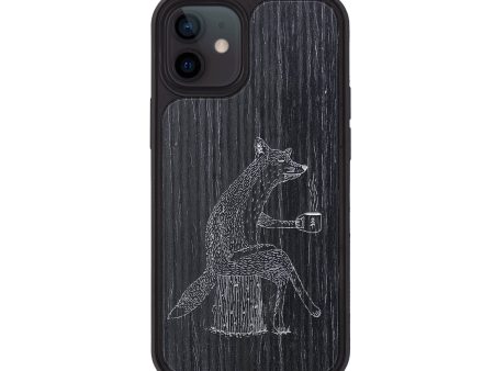 iPhone 12 Wood+Resin Phone Case - Fox - Ebony (Curated) Sale