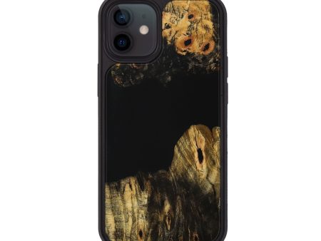 iPhone 12 Wood+Resin Phone Case - Braylon (Pure Black, 707538) Supply