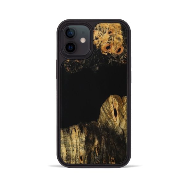 iPhone 12 Wood+Resin Phone Case - Braylon (Pure Black, 707538) Supply