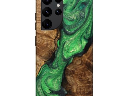 Galaxy S22 Ultra Wood+Resin Live Edge Phone Case - Alejandra (Green, 706468) Sale