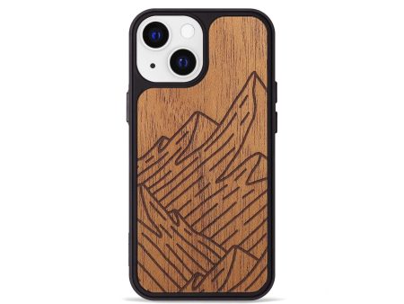 iPhone 13 mini Wood+Resin Phone Case - Mountain - Mahogany (Curated) For Discount