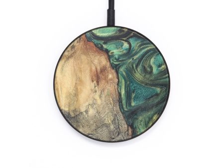 Circle Wood+Resin Wireless Charger - Edward (Green, 706812) For Cheap