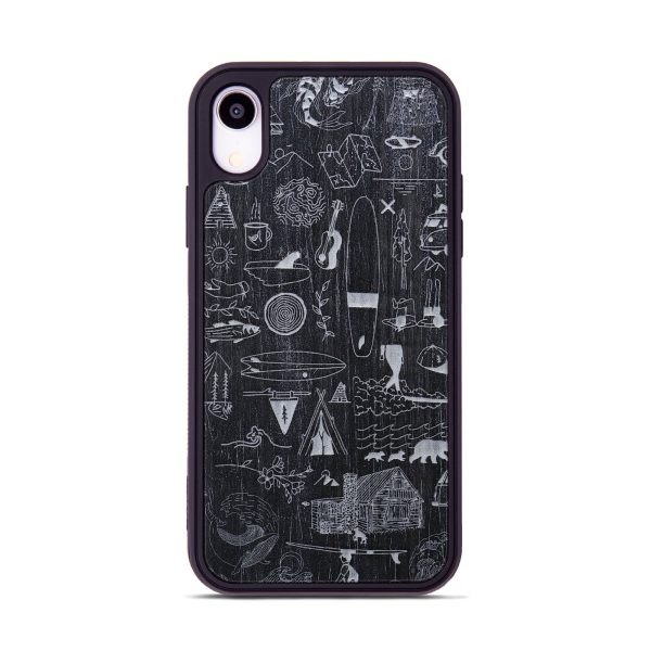 iPhone Xr Wood+Resin Phone Case - Collage - Ebony (Curated) Hot on Sale