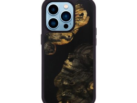 iPhone 14 Pro Wood+Resin Phone Case - Bennett (Pure Black, 707530) Online now