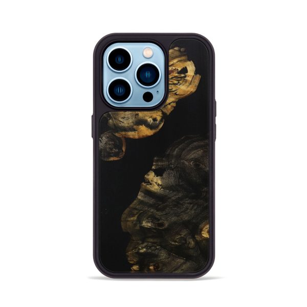 iPhone 14 Pro Wood+Resin Phone Case - Bennett (Pure Black, 707530) Online now