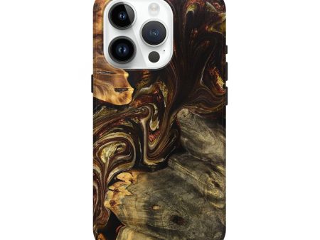 iPhone 15 Pro Wood+Resin Live Edge Phone Case - Julio (Black & White, 705959) For Discount