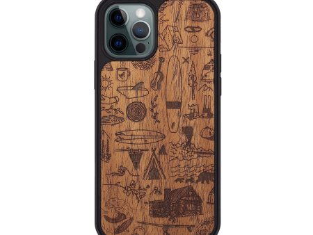 iPhone 12 Pro Wood+Resin Phone Case - Collage - Mahogany (Curated) For Sale