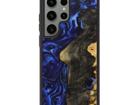 Galaxy S23 Ultra Wood+Resin Phone Case - Amanda (Blue, 706928) For Discount