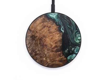 Circle Wood+Resin Wireless Charger - Dominic (Green, 706796) Cheap