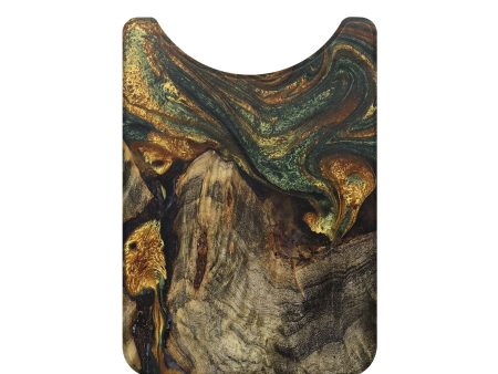 Live Edge Wood+Resin Wallet - Andy (Teal & Gold, 705758) For Sale