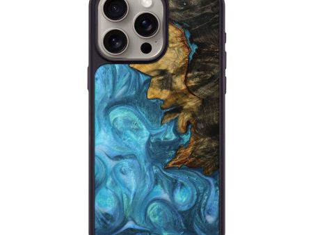 iPhone 15 Pro Max Wood+Resin Phone Case - Brenden (Blue, 707570) Online