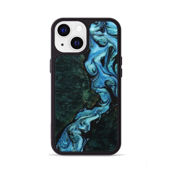 iPhone 13 Wood+Resin Phone Case - Orlando (Blue, 707578) Online now