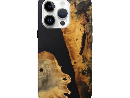 iPhone 15 Pro Wood+Resin Live Edge Phone Case - Ezequiel (Pure Black, 705449) Online Hot Sale