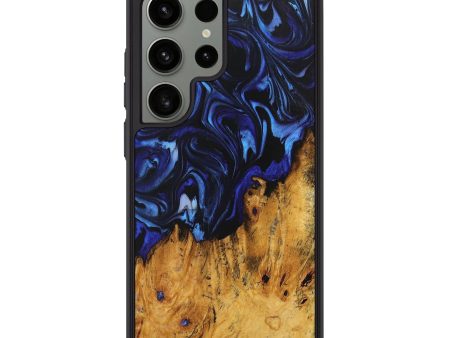 Galaxy S24 Ultra Wood+Resin Phone Case - Trey (Blue, 705982) Discount