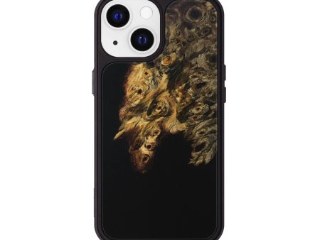 iPhone 13 Wood+Resin Phone Case - Lonnie (Pure Black, 705934) For Sale