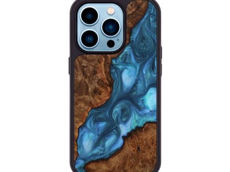 iPhone 14 Pro Wood+Resin Phone Case - Everleigh (Blue, 707577) Sale