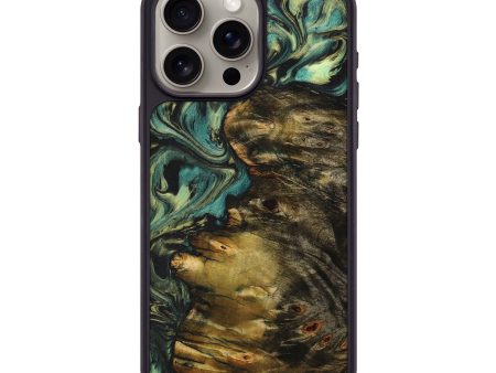 iPhone 15 Pro Max Wood+Resin Phone Case - Sandy (Green, 706355) Supply