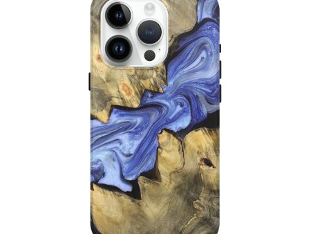 iPhone 15 Pro Wood+Resin Live Edge Phone Case - Jalen (Blue, 706542) Sale