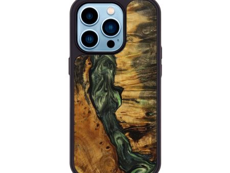 iPhone 14 Pro Wood+Resin Phone Case - Yvonne (Green, 705511) Online