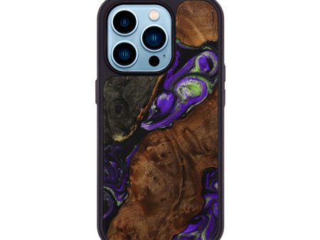 iPhone 14 Pro Wood+Resin Phone Case - Ophelia (Mosaic, 707551) For Sale