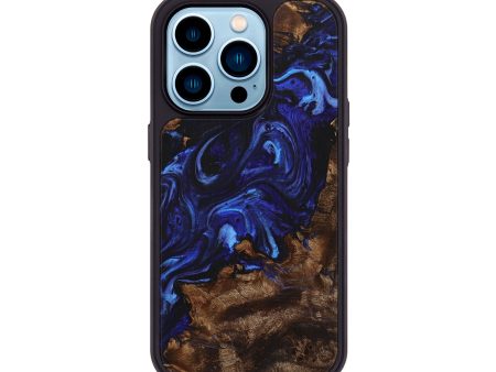 iPhone 14 Pro Wood+Resin Phone Case - Ruth (Blue, 706935) Fashion