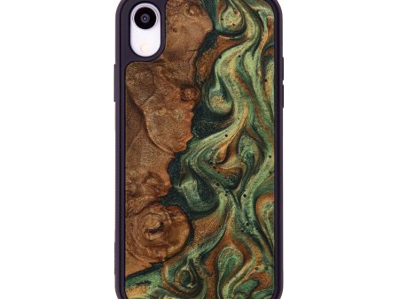 iPhone Xr Wood+Resin Phone Case - Molly (Green, 705516) For Cheap