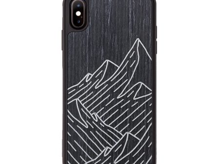 iPhone Xs Max Wood+Resin Phone Case - Mountain - Ebony (Curated) For Cheap