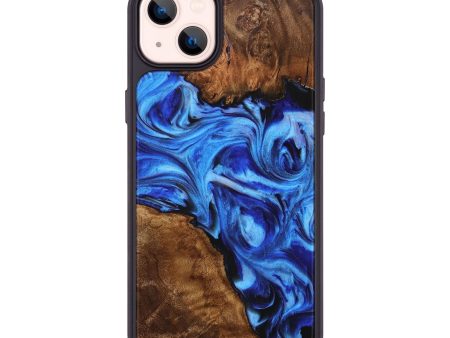 iPhone 14 Plus Wood+Resin Phone Case - Terri (Blue, 705479) Sale