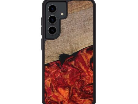 Galaxy S24 Wood+Resin Phone Case - Terrell (Red, 706247) For Cheap