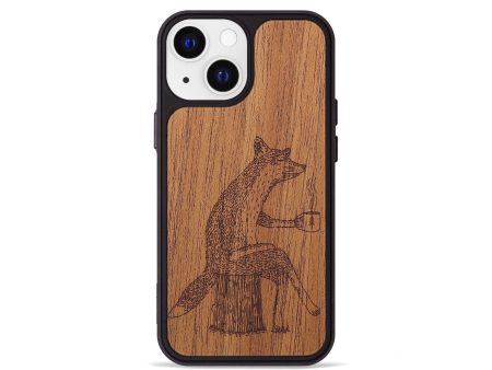 iPhone 13 mini Wood+Resin Phone Case - Fox - Mahogany (Curated) Sale