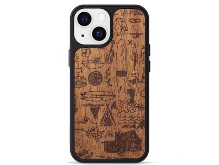 iPhone 13 mini Wood+Resin Phone Case - Collage - Mahogany (Curated) Cheap