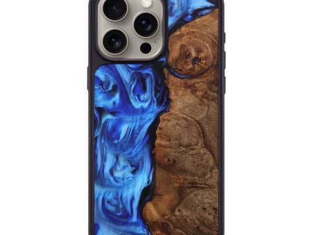 iPhone 15 Pro Max Wood+Resin Phone Case - Tia (Blue, 705485) on Sale