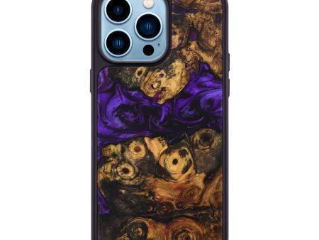 iPhone 14 Pro Max Wood+Resin Phone Case - Alondra (Purple, 706885) For Discount