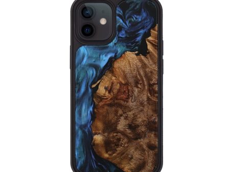 iPhone 12 Wood+Resin Phone Case - Dakota (Blue, 707592) Discount