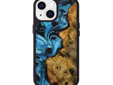 iPhone 13 Wood+Resin Phone Case - Lela (Blue, 707595) For Discount