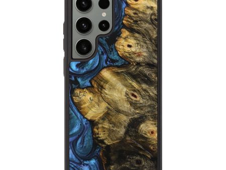 Galaxy S23 Ultra Wood+Resin Phone Case - Brenna (Blue, 706939) Discount