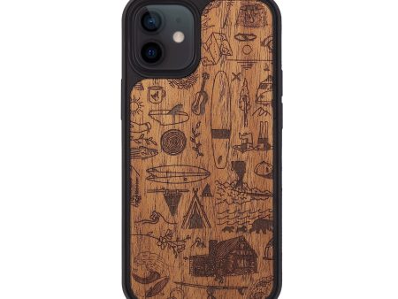 iPhone 12 Wood+Resin Phone Case - Collage - Mahogany (Curated) Online Sale