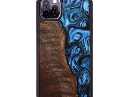 iPhone 11 Pro Max Wood+Resin Phone Case - Addisyn (Blue, 705978) Discount