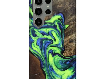 Galaxy S24 Ultra Wood+Resin Live Edge Phone Case - Cesar (Green, 705442) Supply